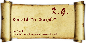 Koczián Gergő névjegykártya
